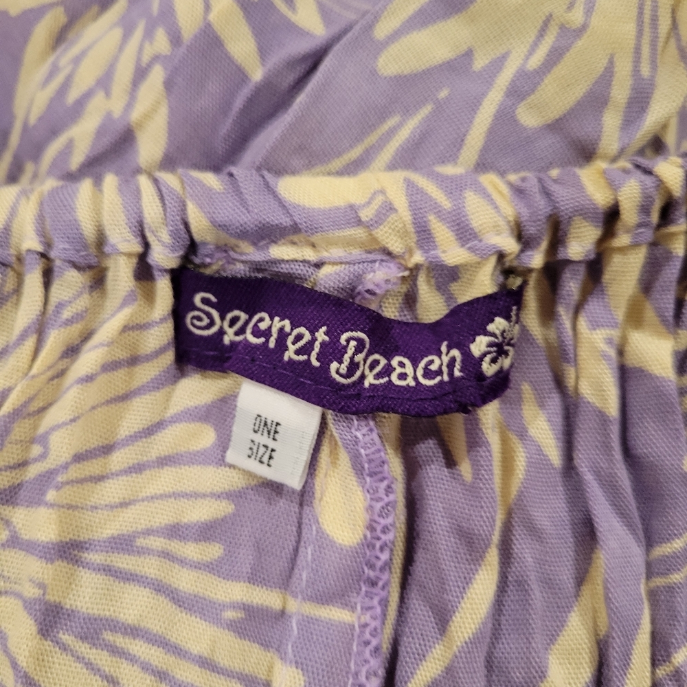 Secret Beach lilac floral swim coverup caftan OS - Picture 3 of 5